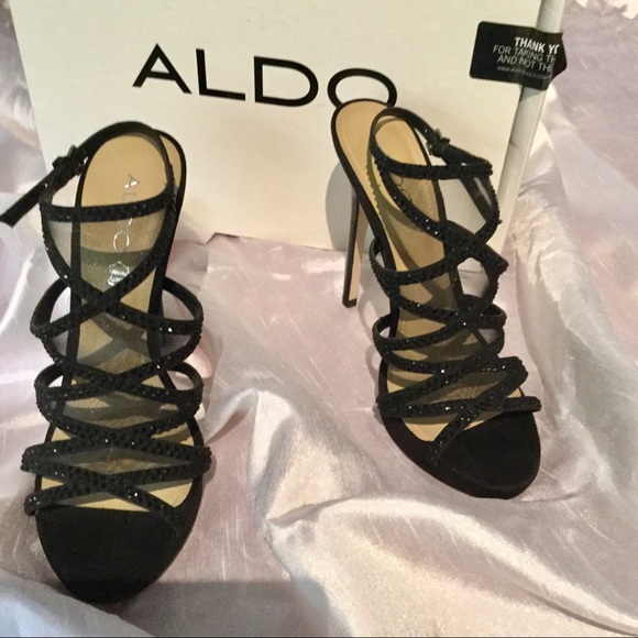New-in-Box:  Aldo Black SUPER GLAM Heels - Picture 3 of 6